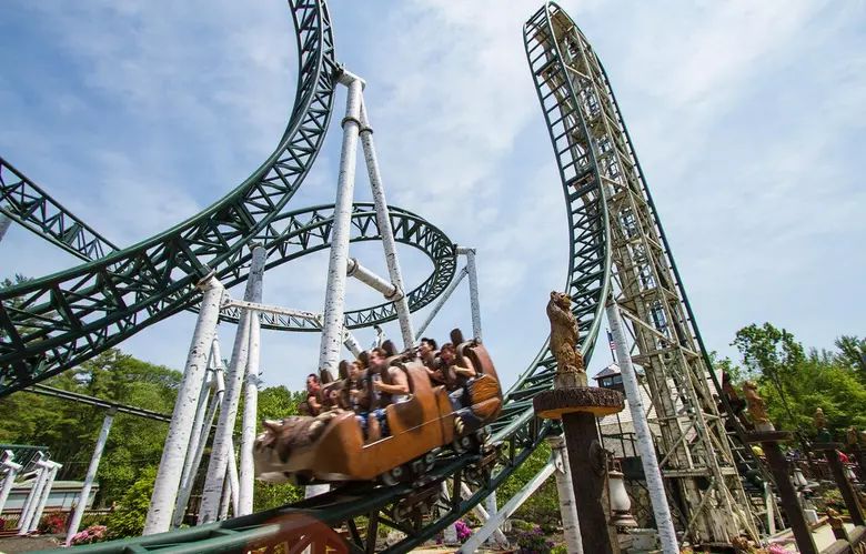 Large roller coaster at Canobie Lake Park in Salem, NH