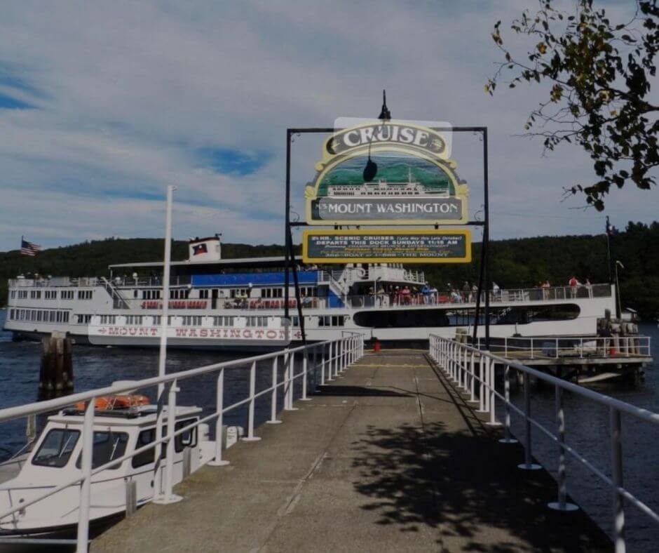 The dock leading to the MS Mt. Washington cruise ship on Lake Winnipesaukee in New Hampshire