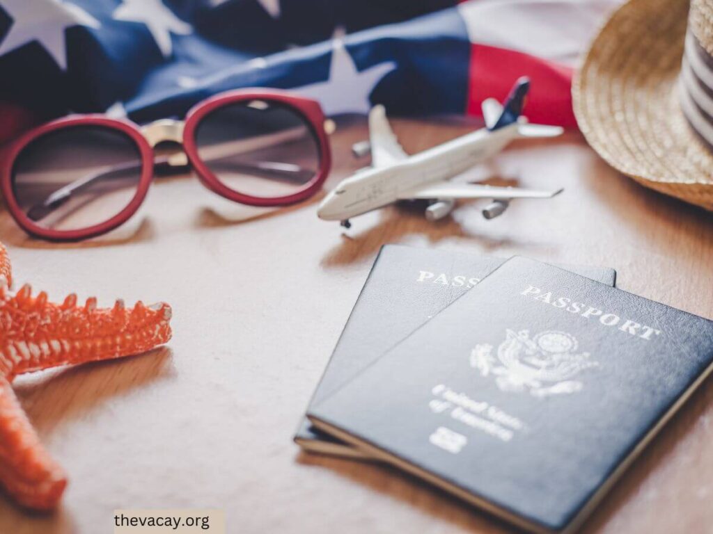 passports and vacation items