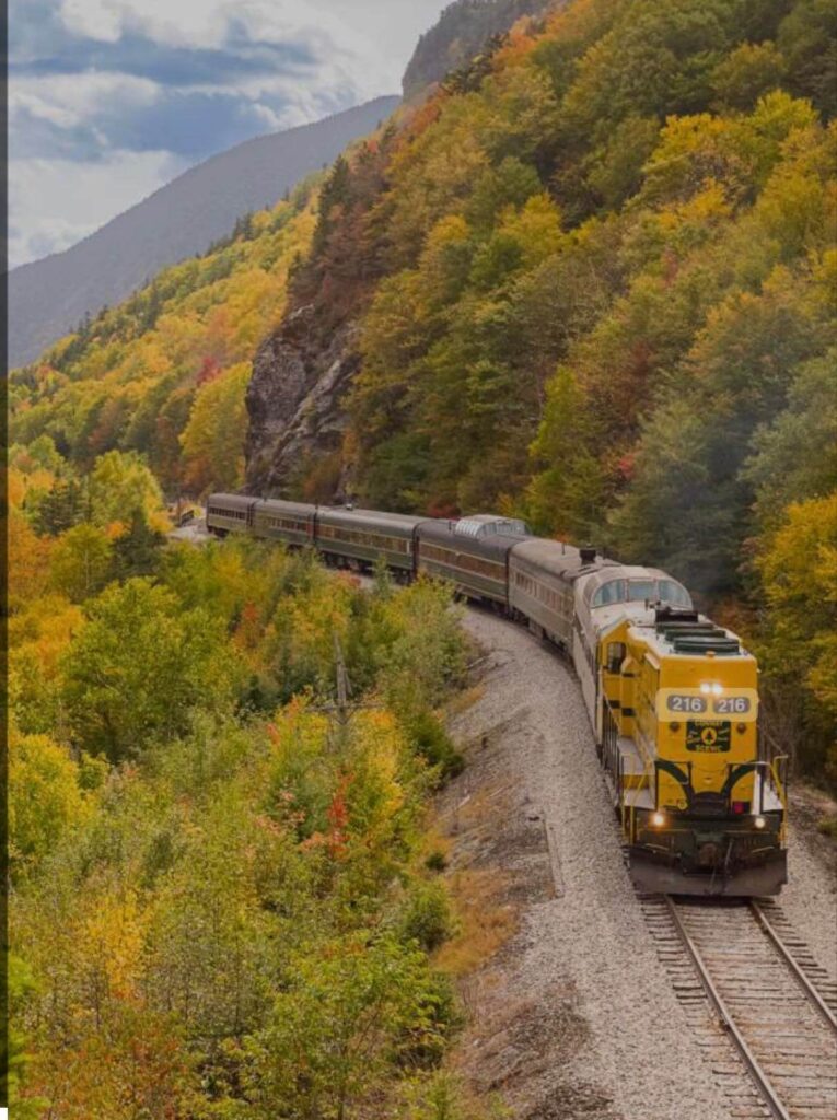 The Conway Scenic Railroad train in New Hamshire