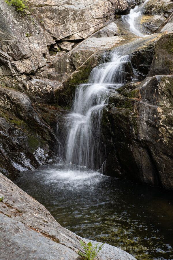 cascade streame falls trail in western Maine