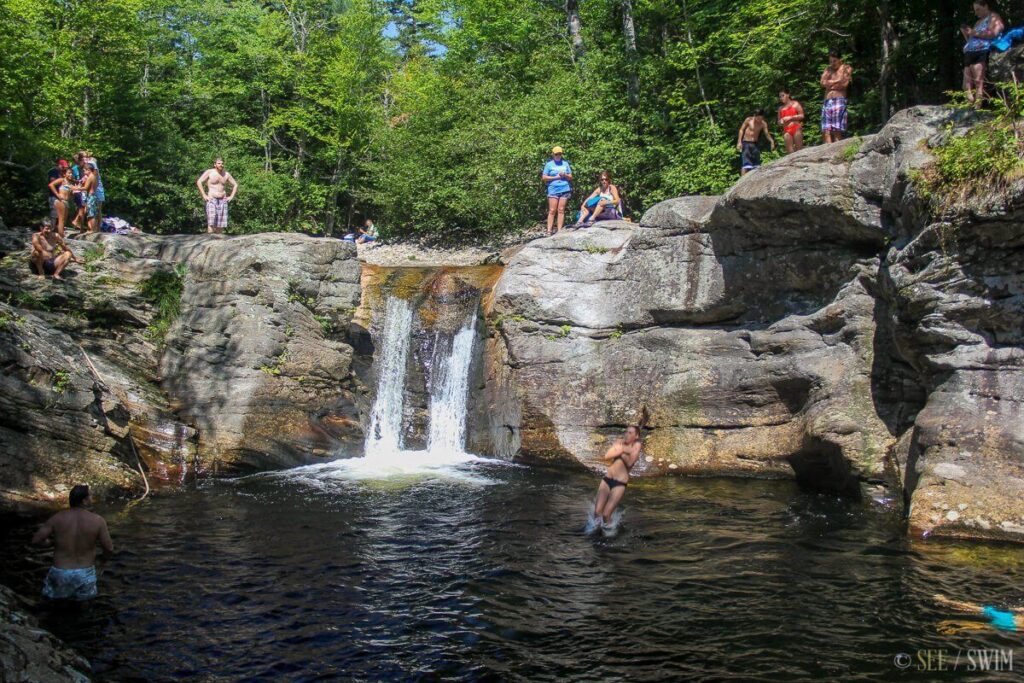 Frenchman's Hole, a waterfall and swimming hole in Western Maine